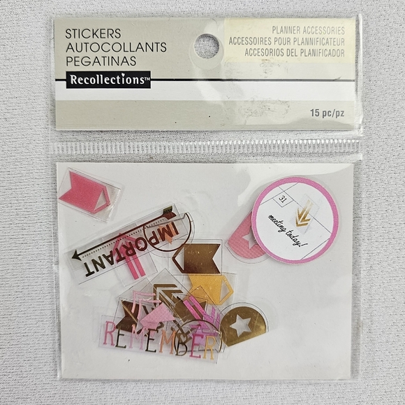 Lot Of Scrapbooking/Planner Accessories - Stickers Epoxy Shapes Button Brads - Picture 6 of 15